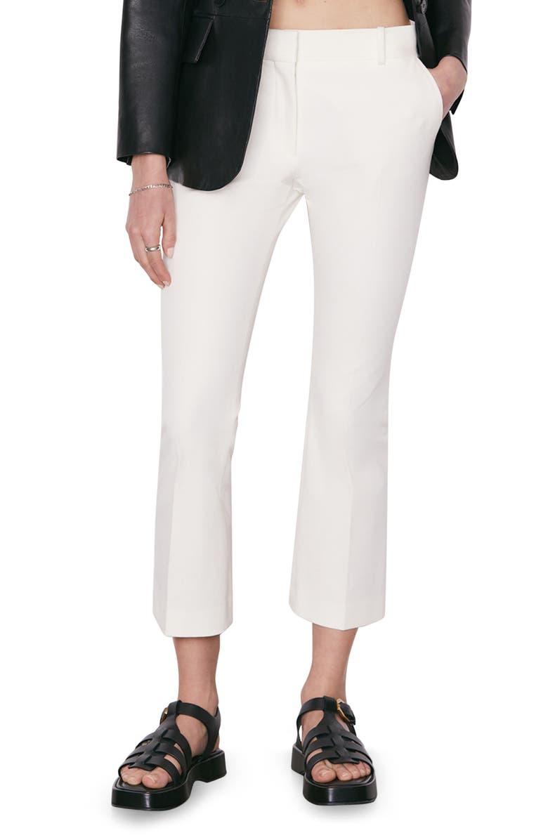 FRAME Le Crop Mini Bootcut Trousers, Main, color, Blanc