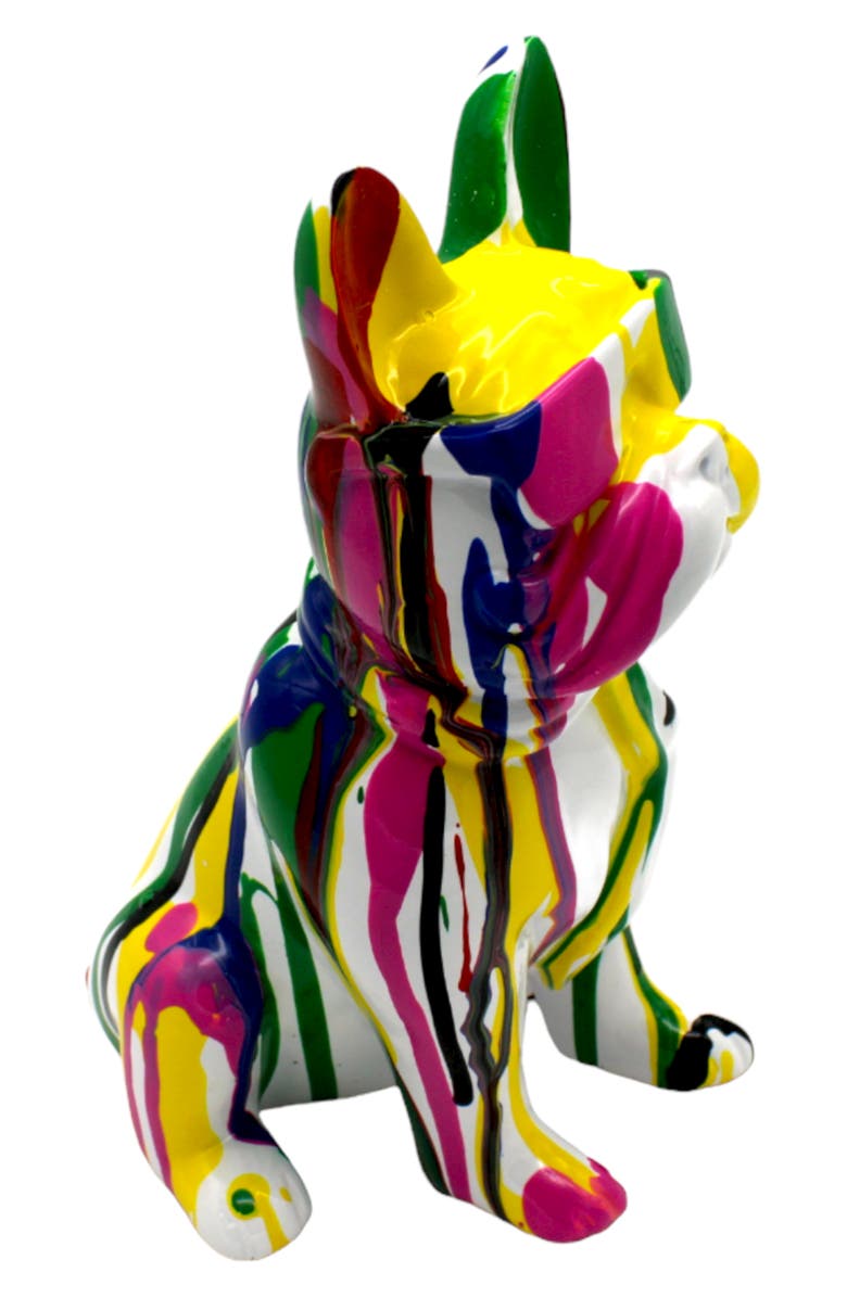 INTERIOR ILLUSIONS Colorful Graffiti Bulldog Art Sculpture, Alternate, color, 
