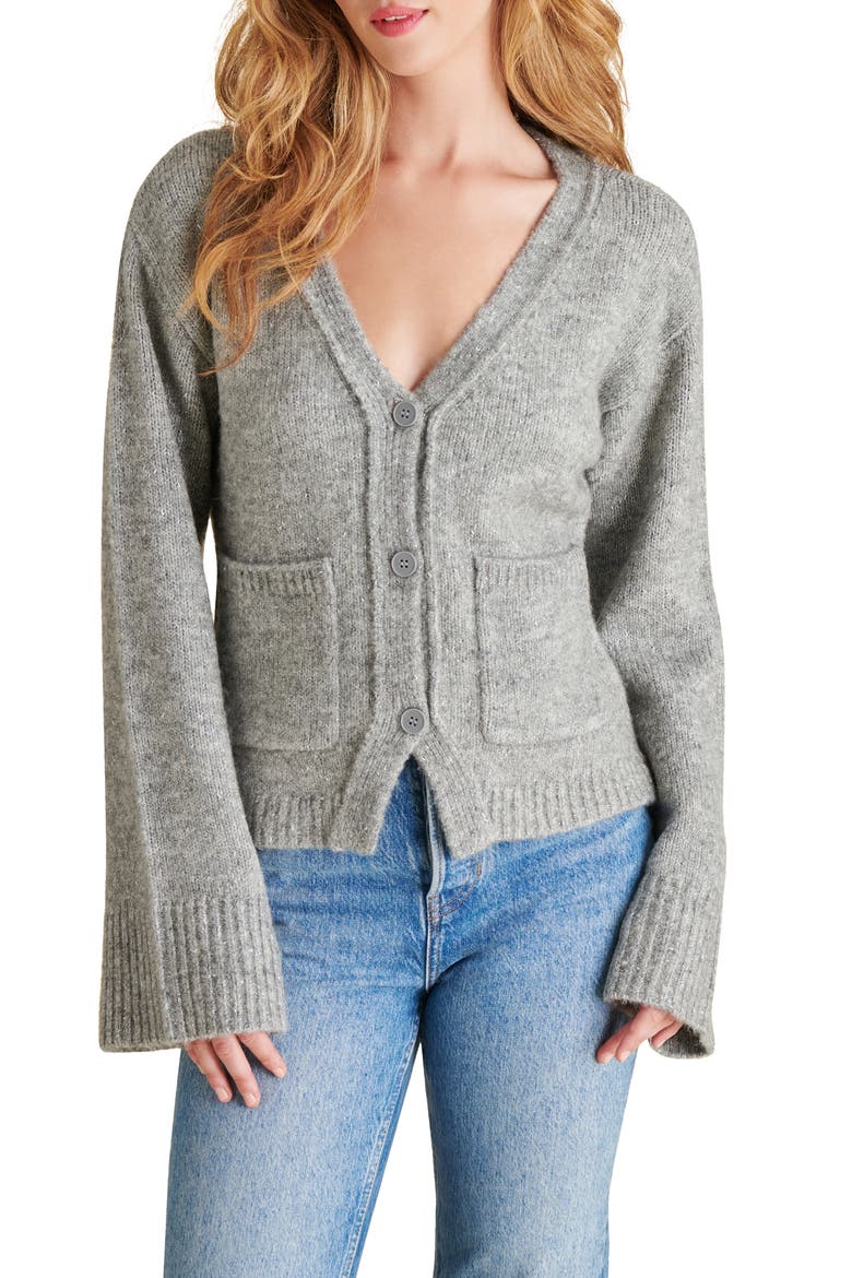 Odelia Flare Sleeve Cardigan, Main, color, GREY
