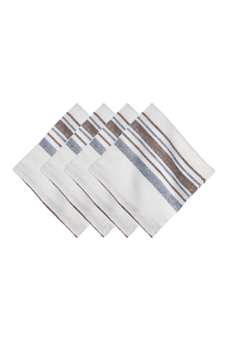 Danish Stripe Set of 4 Napkins, Main, color, TAUPE