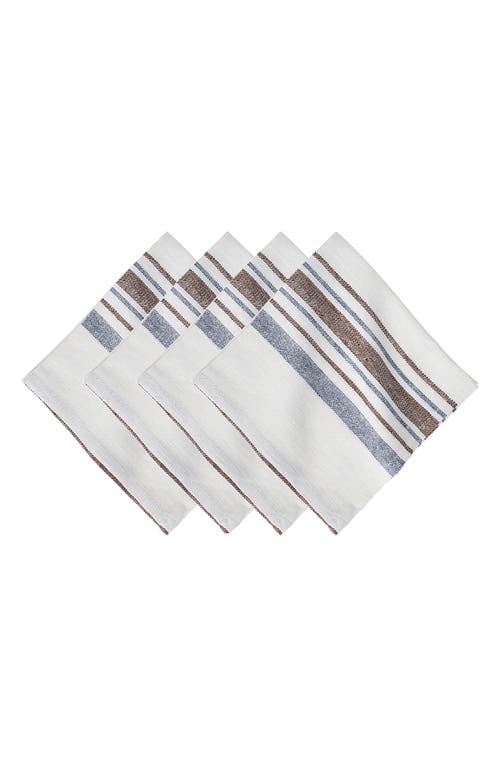 Juliska Danish Stripe Set Of 4 Napkins In White