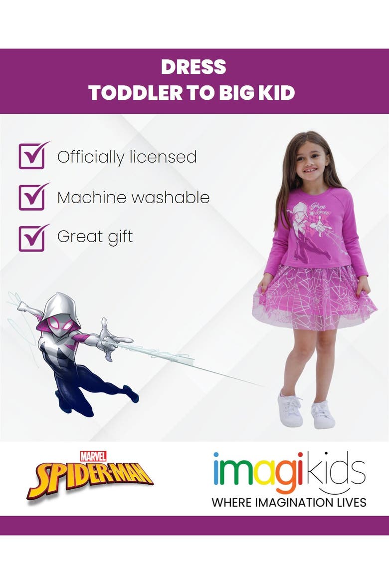 Spider-Verse Ghost-Spider Tutu Dress, Alternate, color, Ghost Spider Magenta
