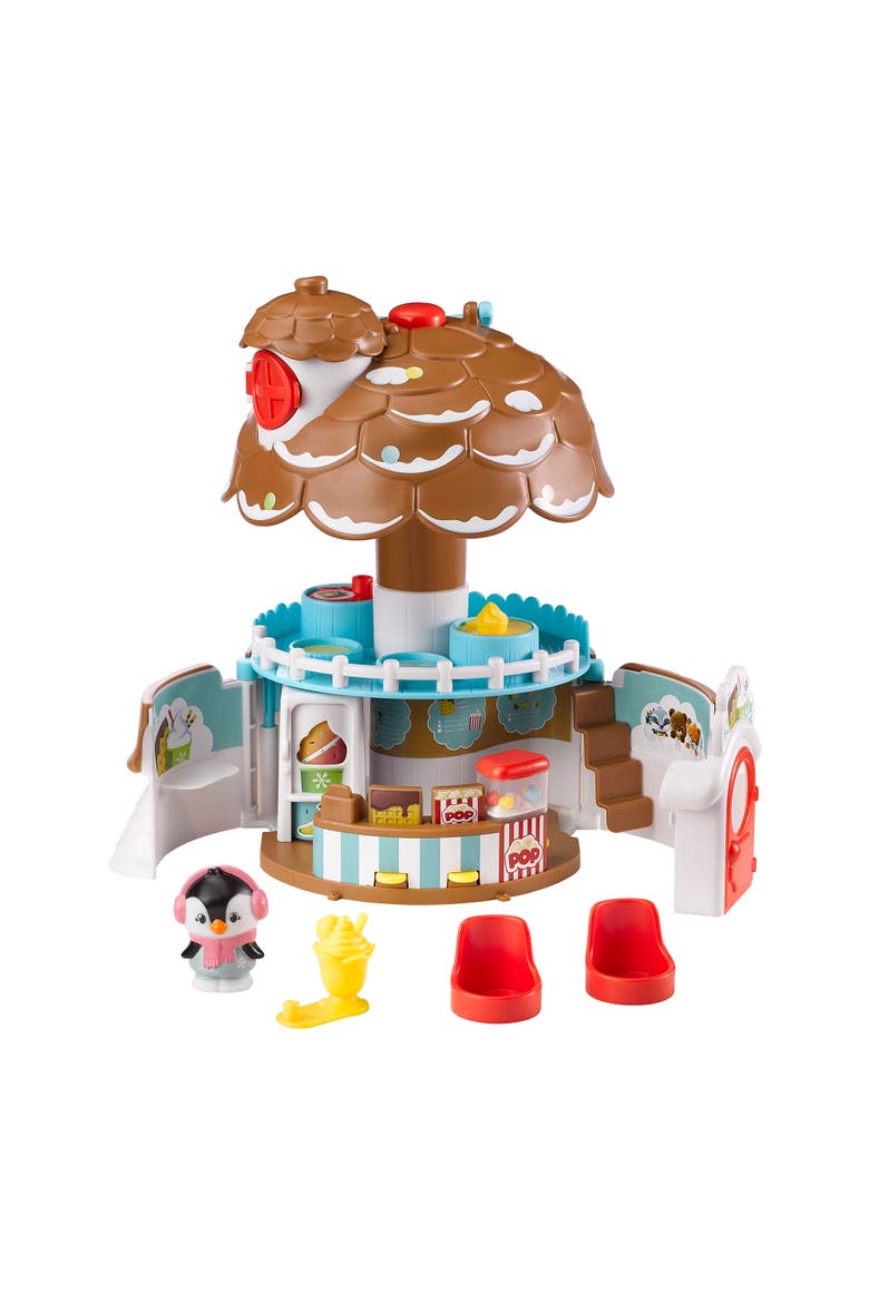 Pine Cone Snack Bar 5Pc Playset, Penguin Figure, Popup Shop, Alternate, color, Multicolored