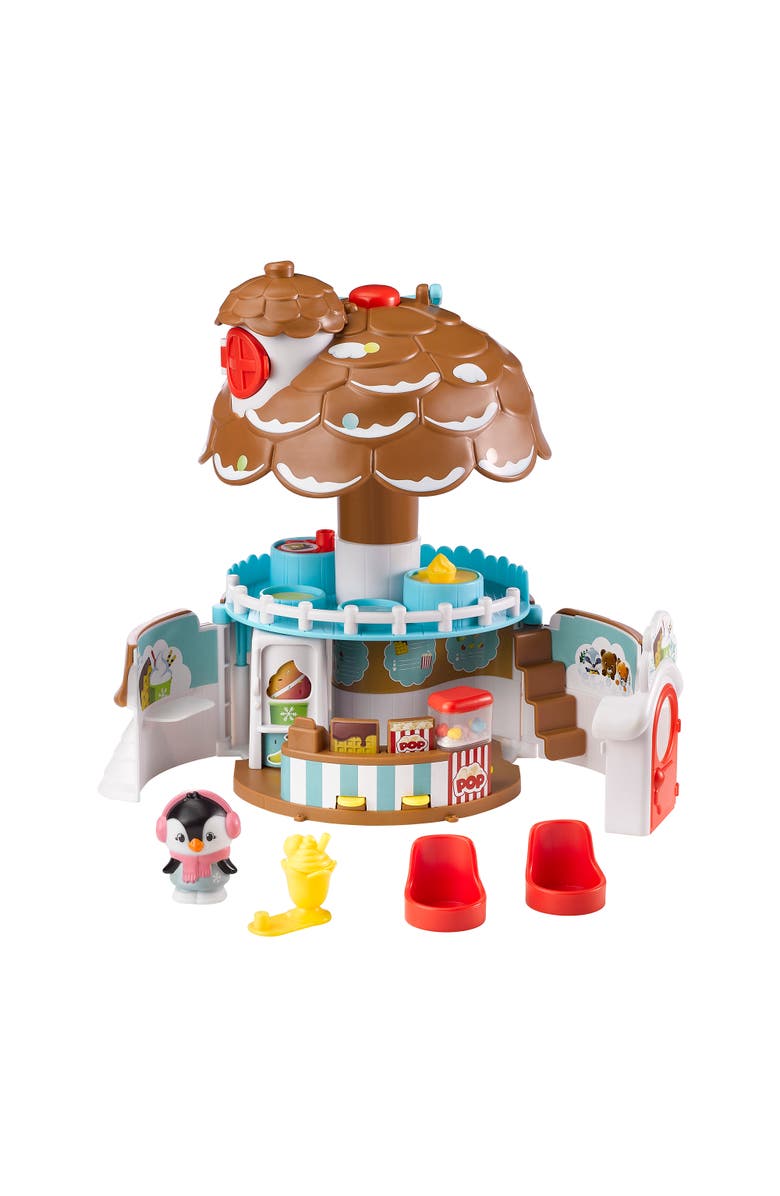 Timber Tots Pine Cone Snack Bar 5Pc Playset, Penguin Figure, Popup Shop, Alternate, color, Multicolored