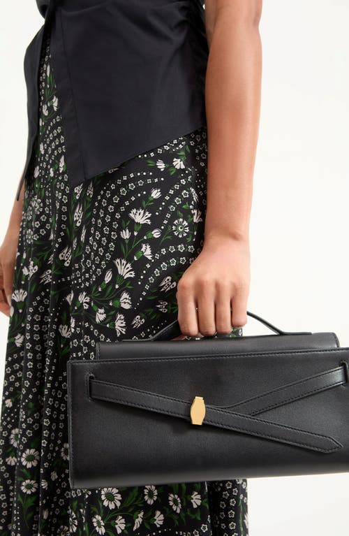 Veronica Beard Dash Belt Leather Clutch Bag In Black