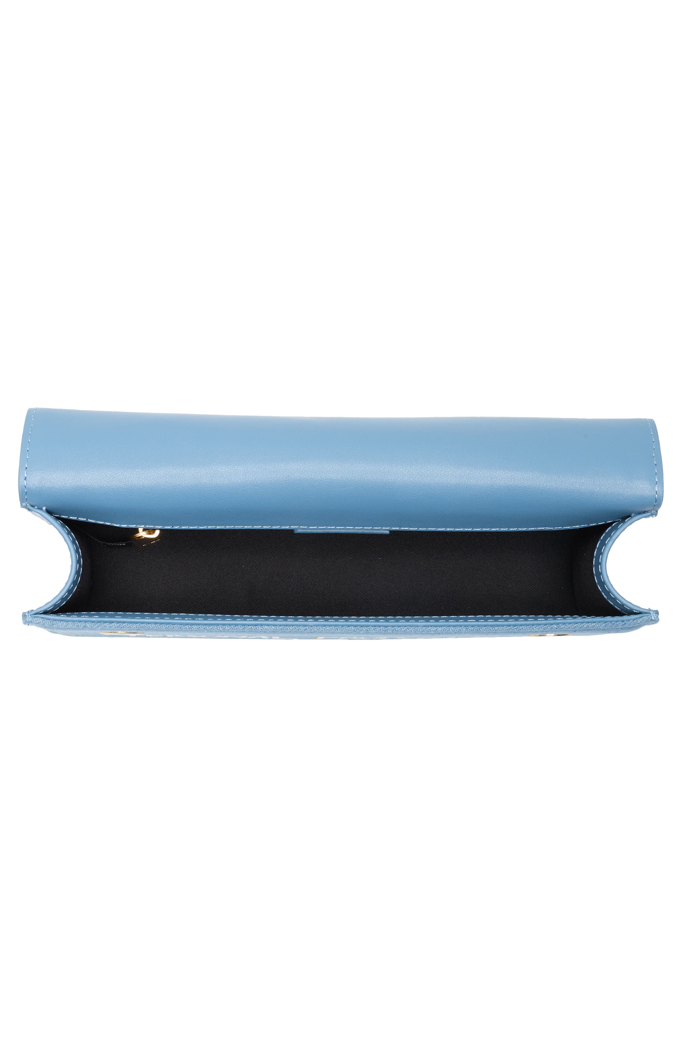 Off-White East/West Jitney Top Handle Denim Satchel, Alternate, color, Light Blue