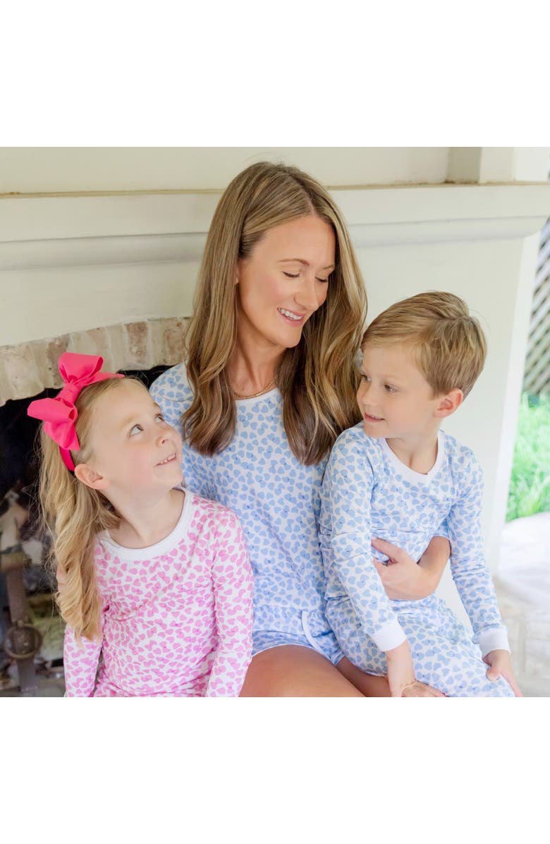 Lila and Hayes Grayson Pajama Pant Set, Alternate, color, Confetti Hearts Blue