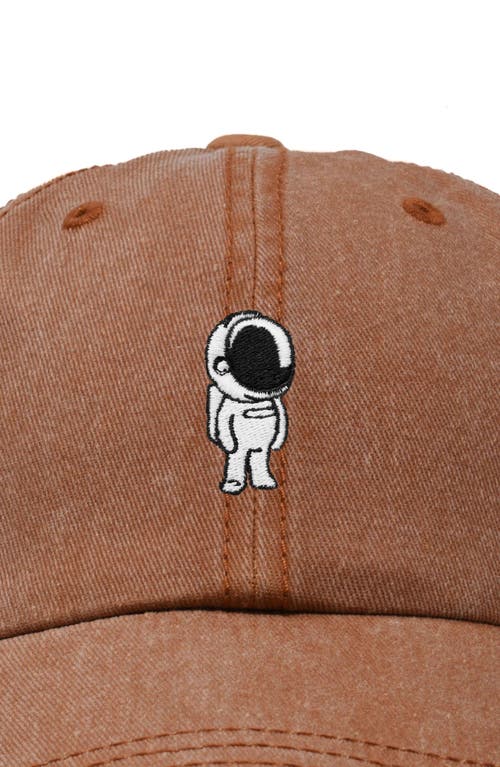 Dalix Astronaut Embroidered Space Hat In Washed Orange