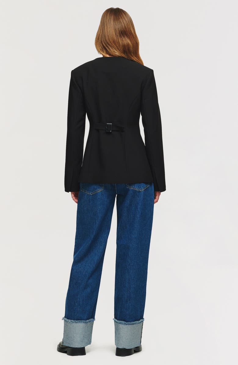 ALIGNE Daphne Collarless Jacket, Alternate, color, Black