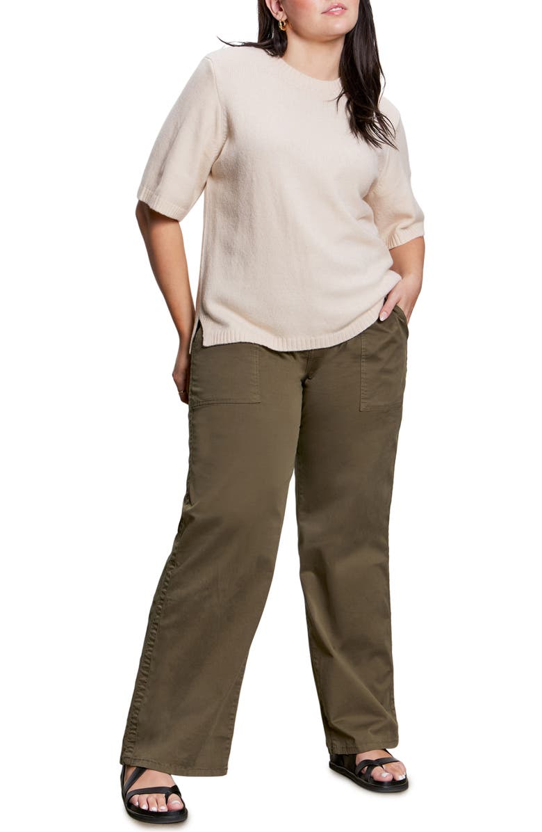 Sanctuary Perfect Short Sleeve Sweater, Alternate, color, Light Oat