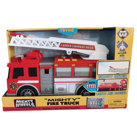 10" Mighty Fire Truck Lights & Sounds, Water Squirting & Ladder
