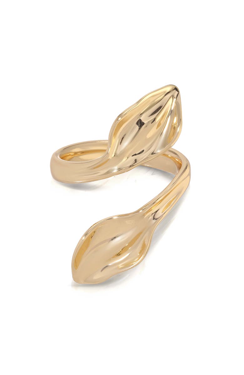 Ettika Twisted Petal Wrap Ring, Alternate, color, Gold