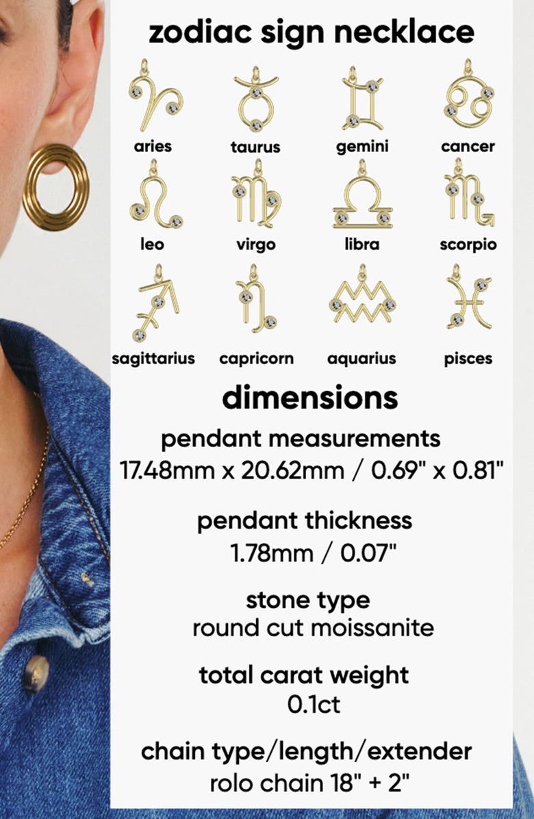 Oak & Luna Give Me a Sign Zodiac Name Necklace - Gold Vermeil, Alternate, color, Pisces