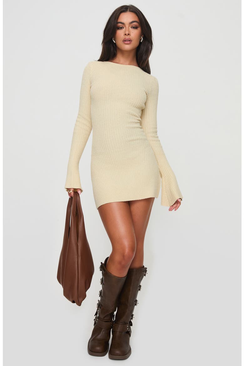 Osment Long Sleeve Knit Minidress, Alternate, color, CREAM