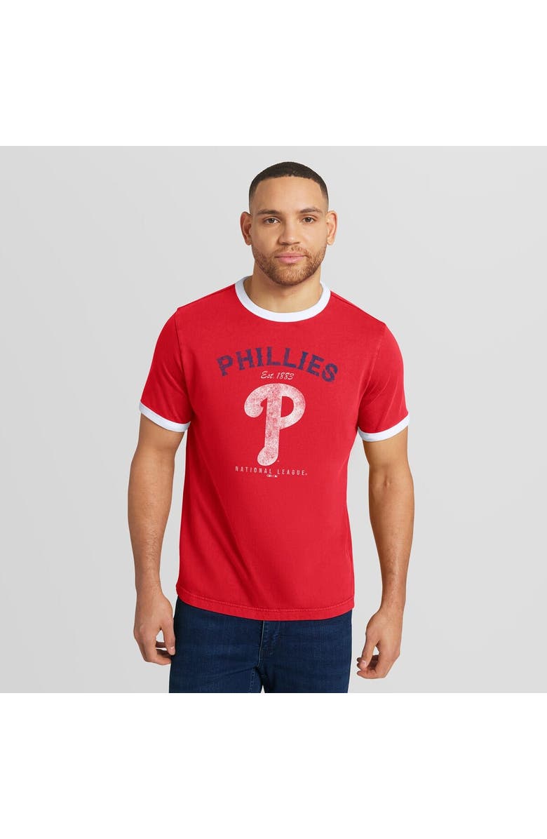Darius Rucker Collection by Fanatics Men's Darius Rucker Collection by Fanatics Red Philadelphia Phillies Washed Ringer T-Shirt, Alternate, color, Red