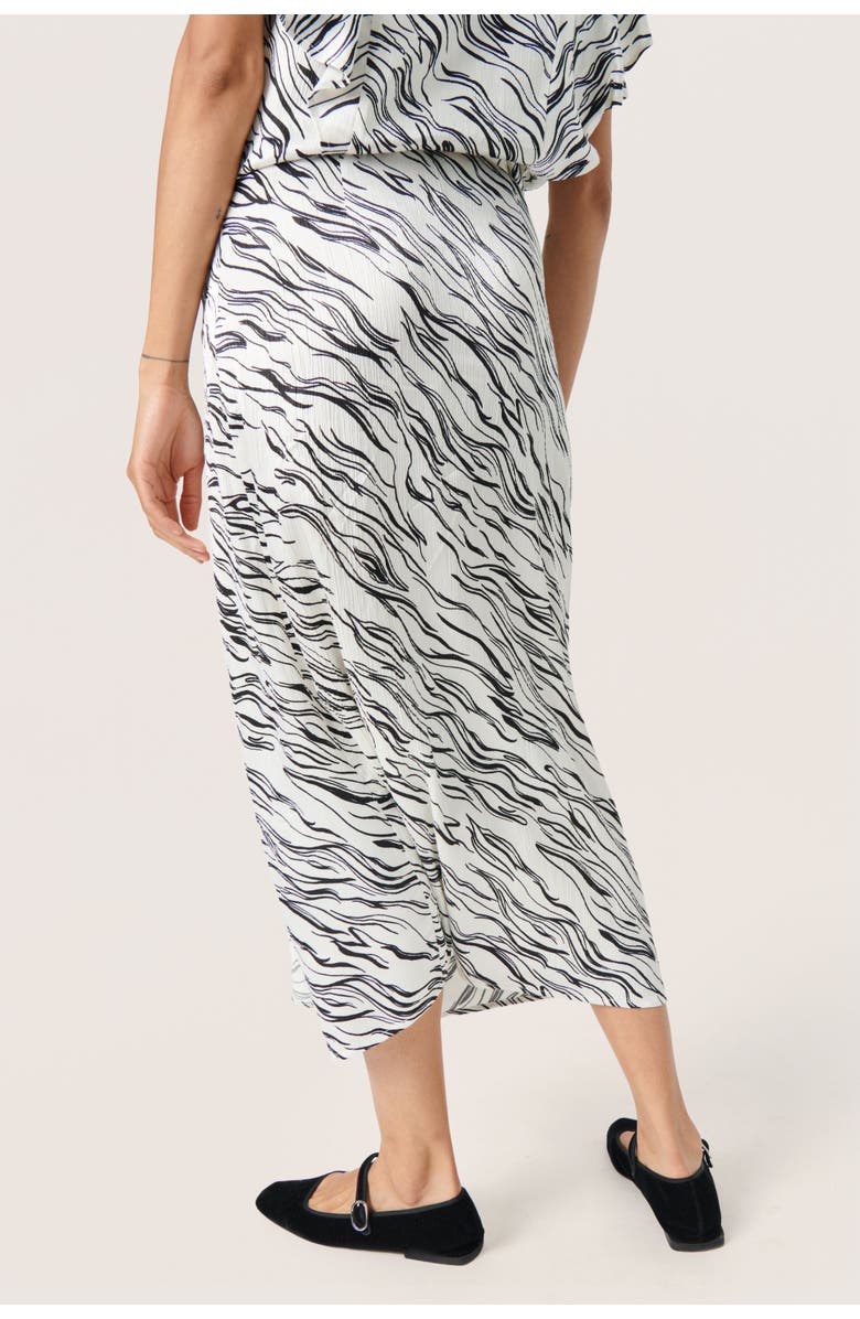 Soaked in Luxury Vinka Wrap Midrise Waist Maxi Skirt, Alternate, color, White/Black Wave Print