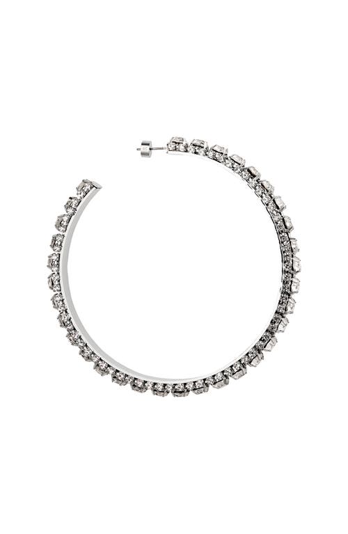 Area Large Crystal Hoop Earrings In Metallic