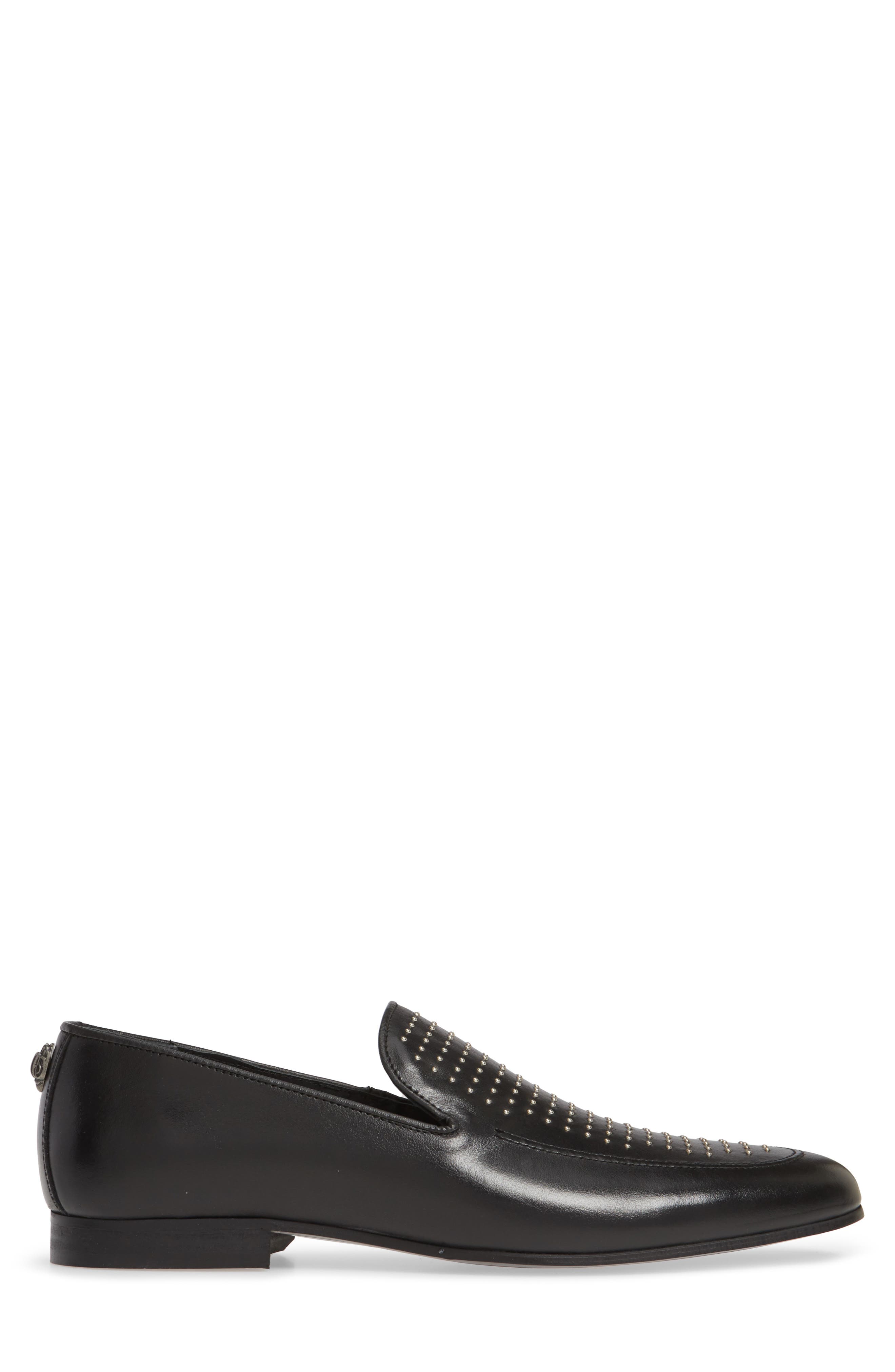 Palermo Stud Venetian Loafer, Alternate, color, BLACK