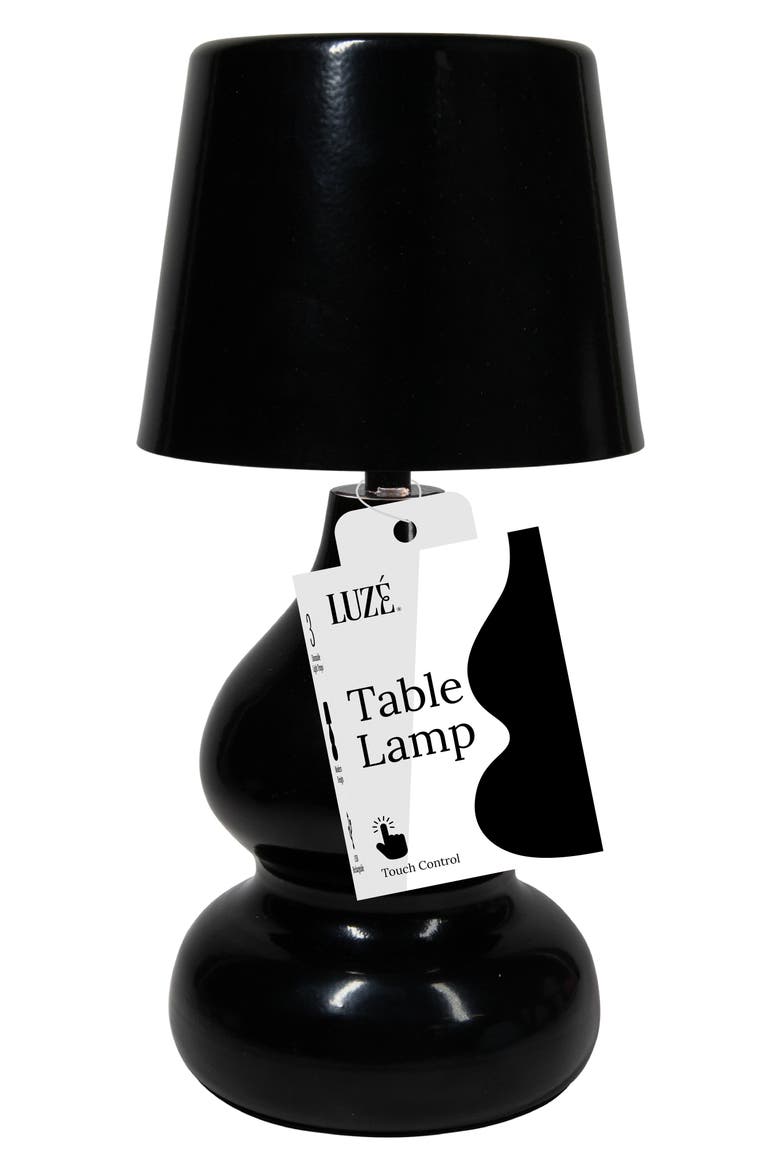 Cordless Rechargeable Table Lamp, Main, color, BLACK