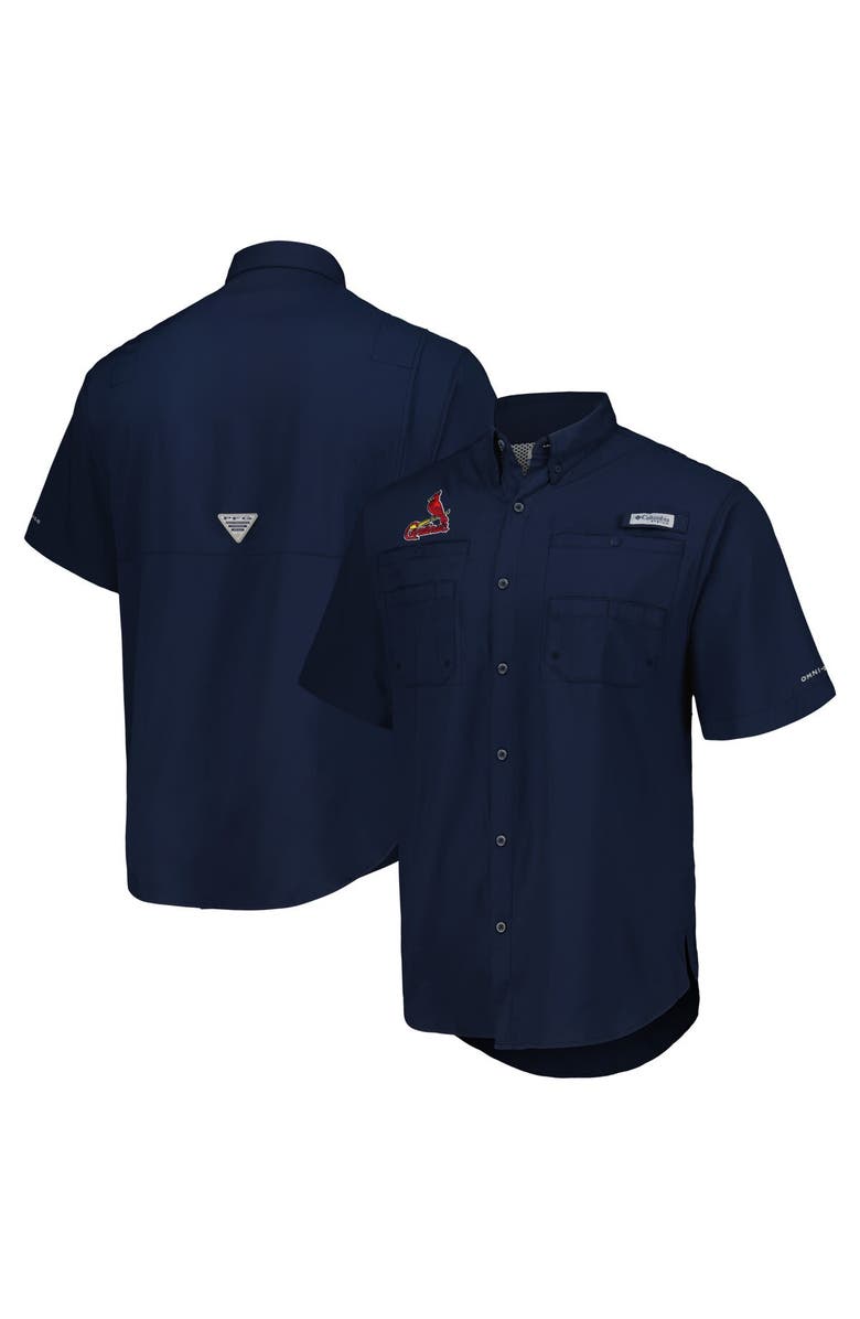 Columbia Men's Columbia Navy St. Louis Cardinals Tamiami Omni-Shade Button-Down Shirt, Main, color, Navy