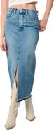 BLANKNYC High Waist Front Slit Denim Skirt