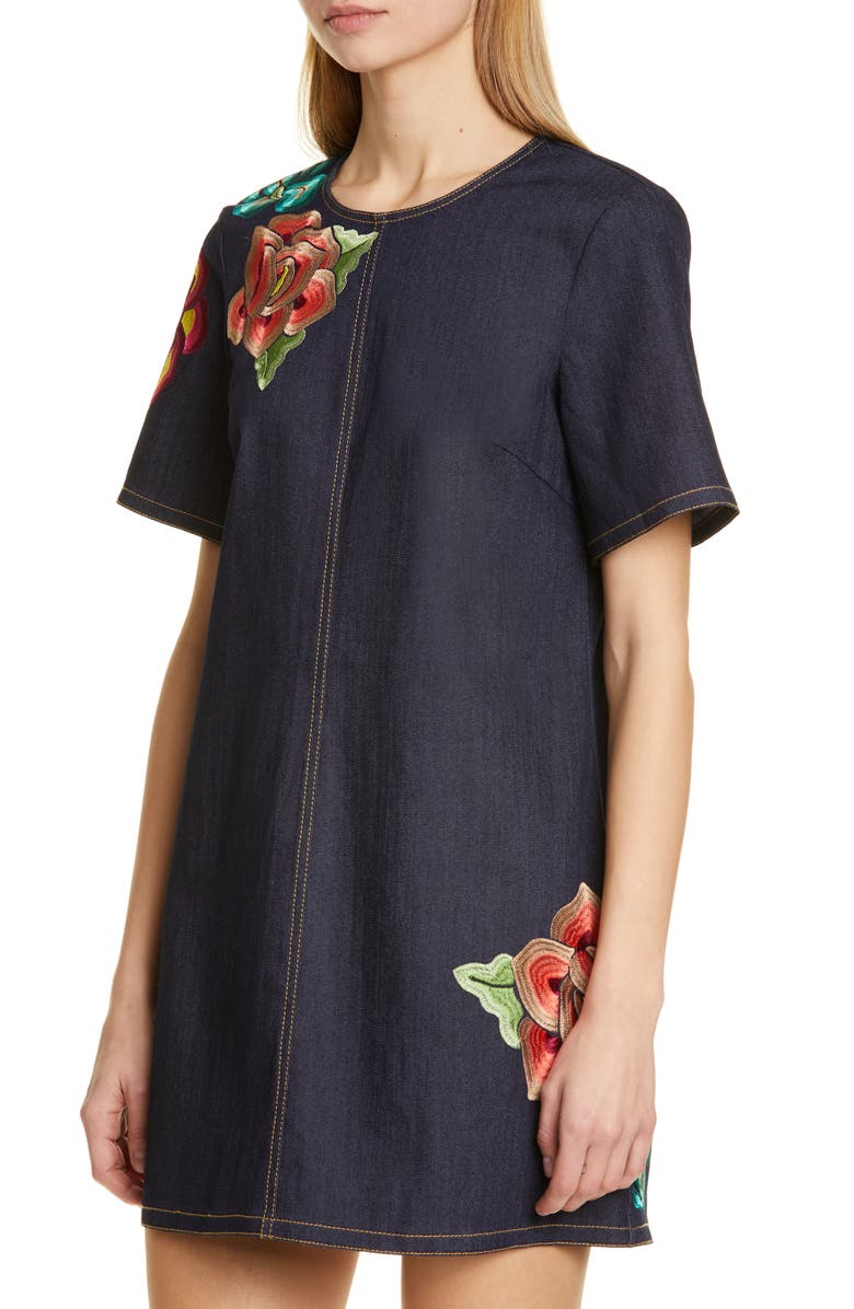 Cinq à Sept Ashton Embroidered Denim Minidress, Alternate, color,