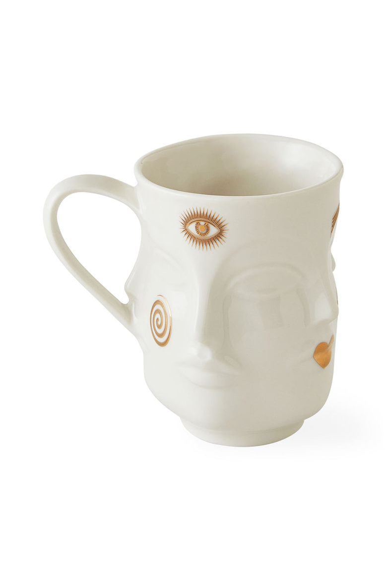 Gilded Dora Maar Mug, Alternate, color, White / Gold