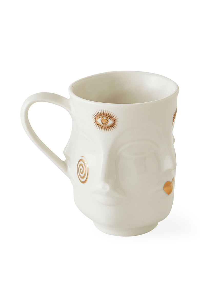 Jonathan Adler Gilded Dora Maar Mug, Alternate, color, White / Gold