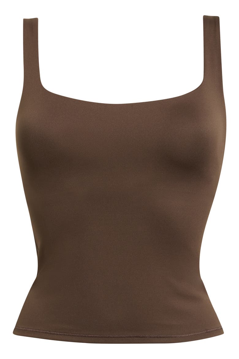 Matte Square Neck Tank, Alternate, color, NSKM DARK SEPIA