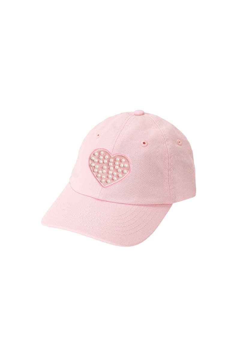 Pearl Heart Patch Baseball Hat, Main, color, Ballet Pink