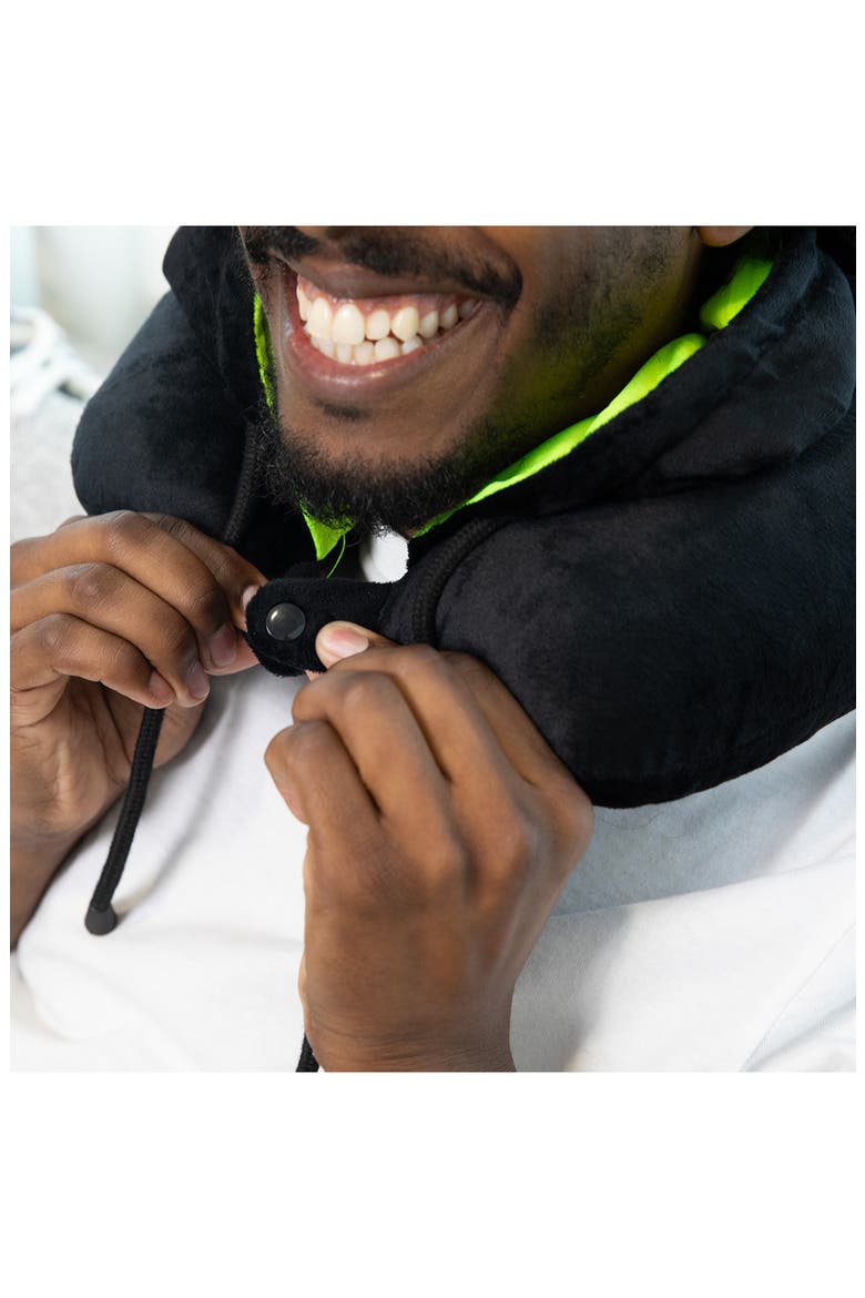 Hooded Neck Pillow, Alternate, color, BLACK