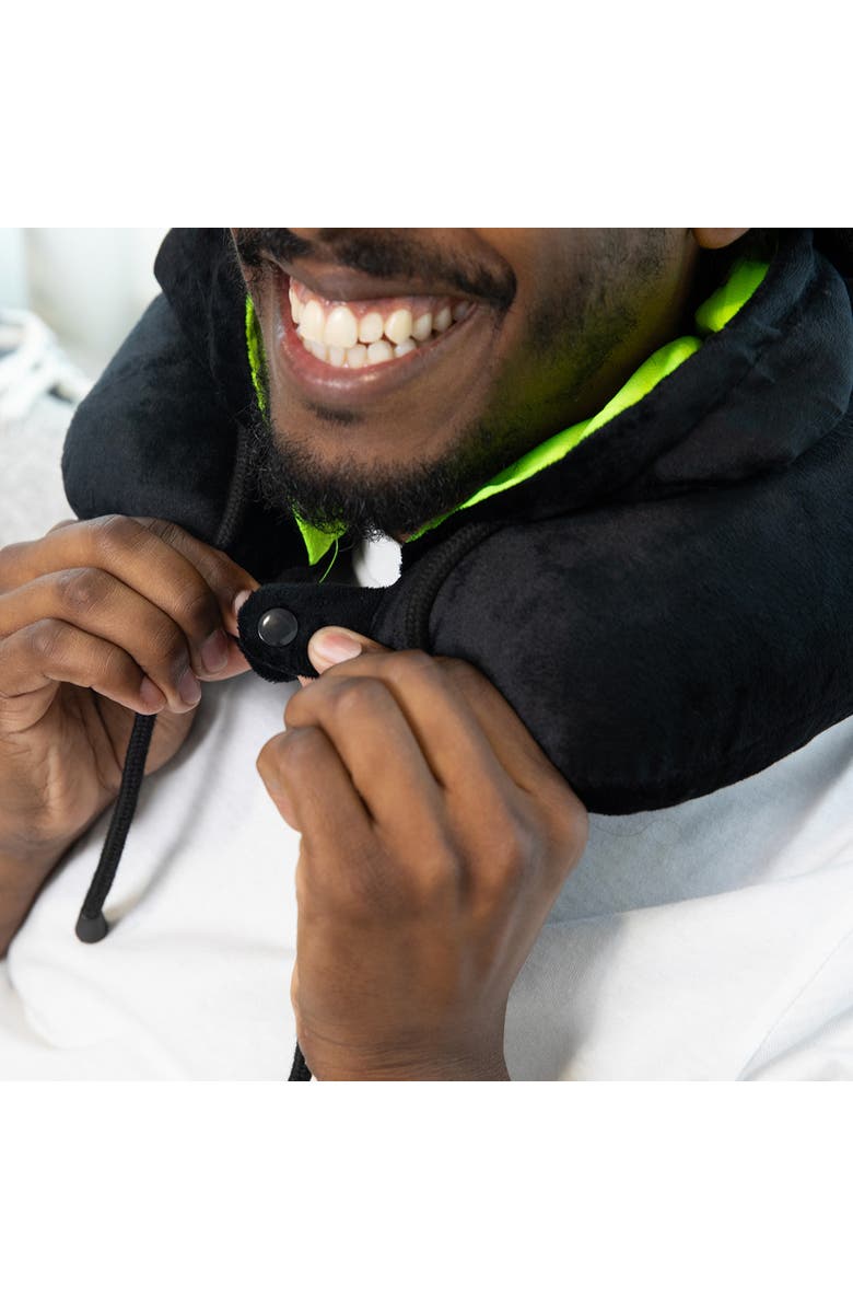 Wolf Essentials Hooded Neck Pillow, Alternate, color, Black