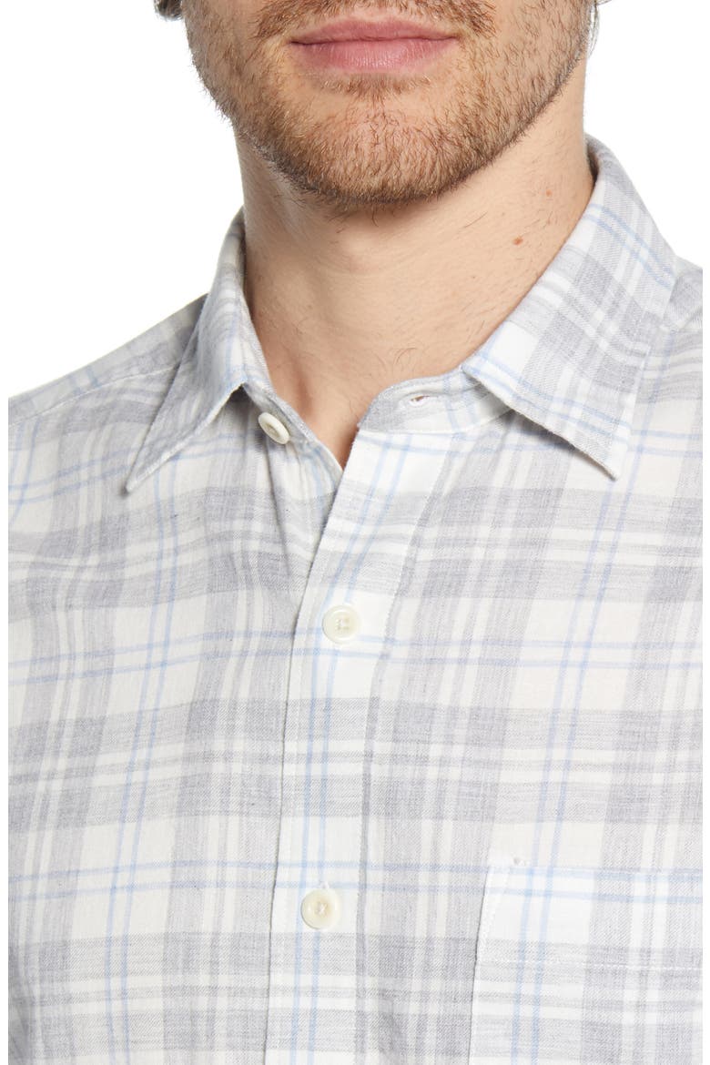 Everyday Regular Fit Plaid Shirt, Alternate, color, GREY CREAM PLAID