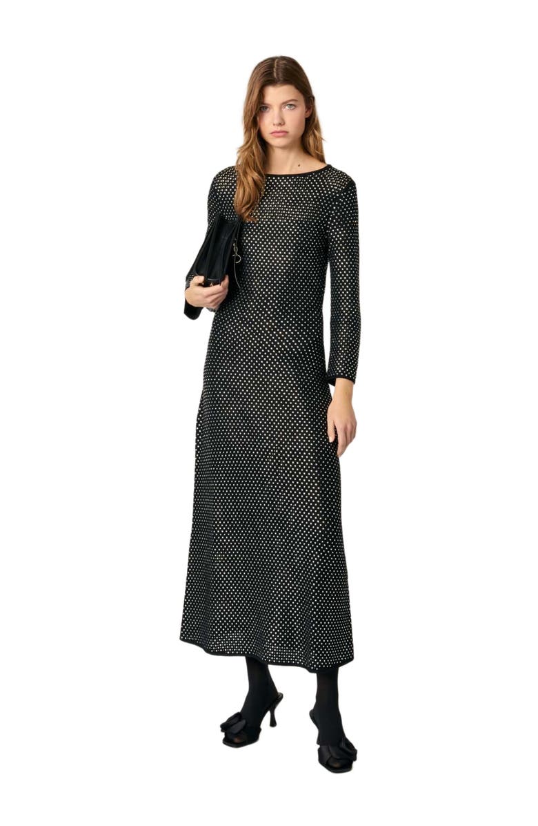 maje Rhinestone maxi dress, Main, color, 