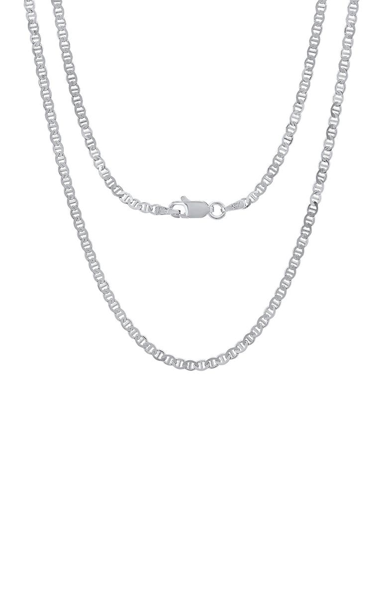 HMY JEWELRY Sterling Silver Mariner Chain Necklace, Main, color, Silver