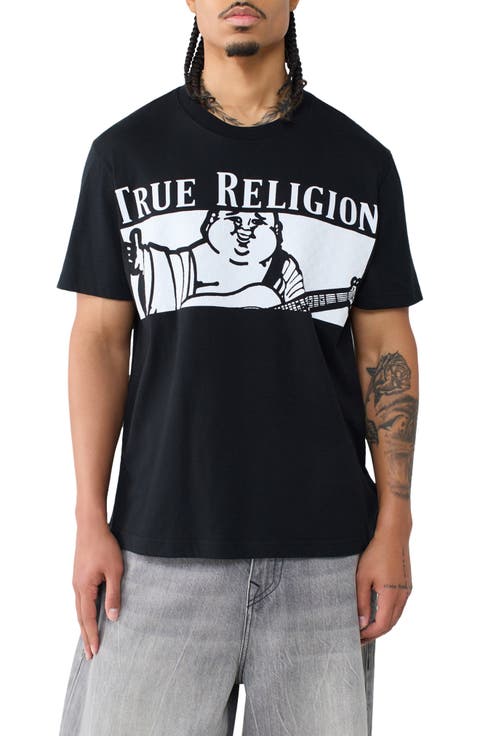 Checkered Buddha Cotton Graphic T-Shirt