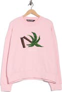 Palm Angels Broken Palm Cotton Blend Sweatshirt