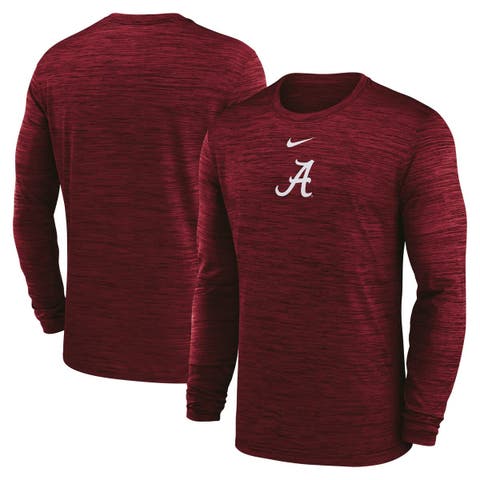 Men's Nike Crimson Alabama Crimson Tide 2025 Sideline Velocity Performance Long Sleeve T-Shirt