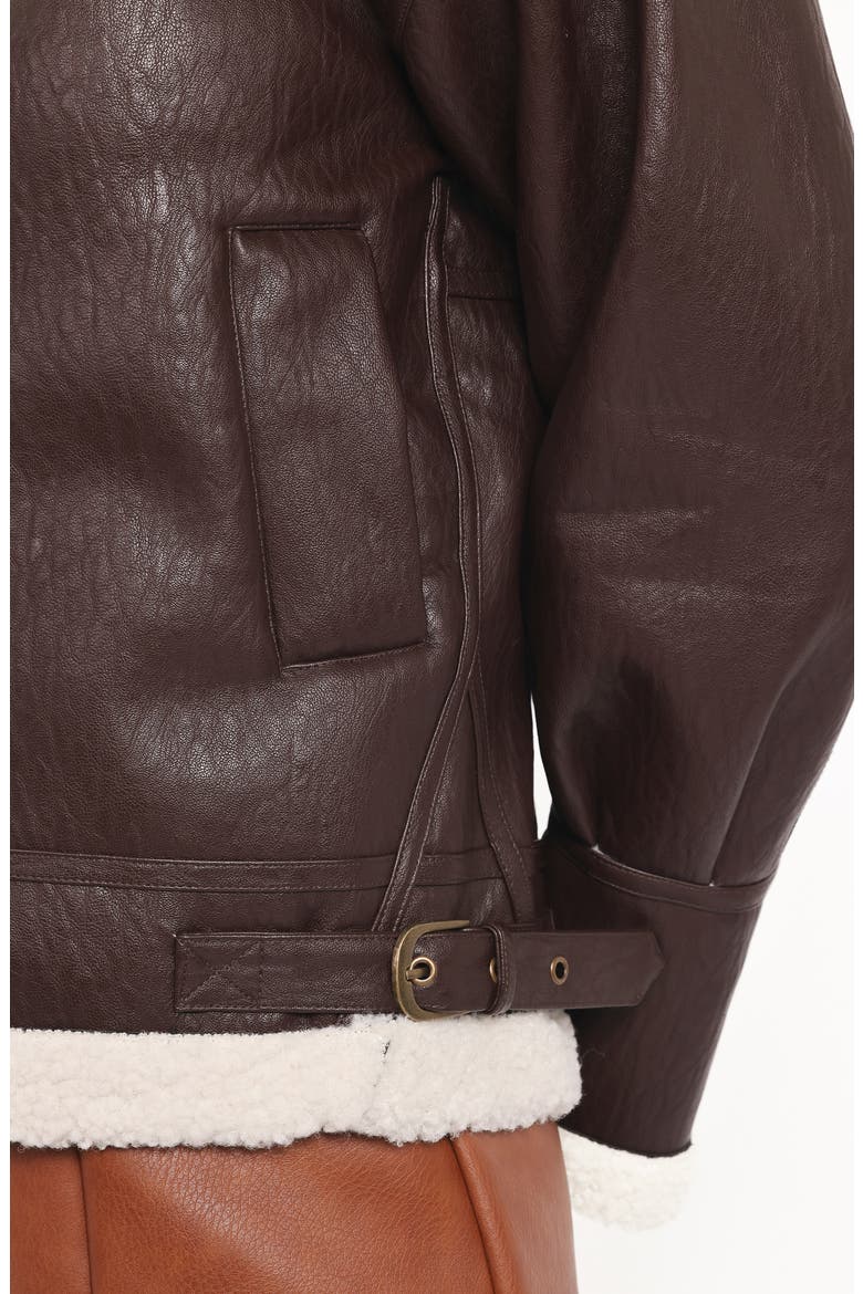 Baxter Faux Shearling Lined Jacket, Alternate, color, BROWN