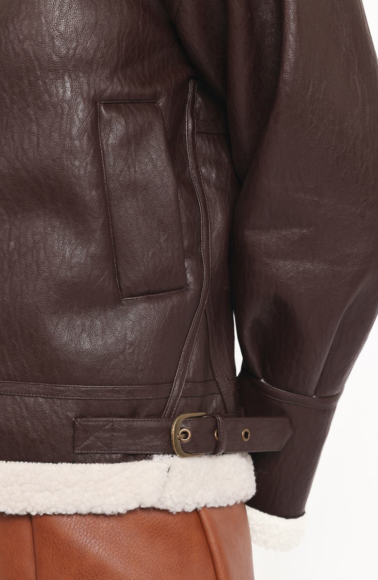 Petal & Pup Baxter Faux Shearling Lined Jacket, Alternate, color, Brown