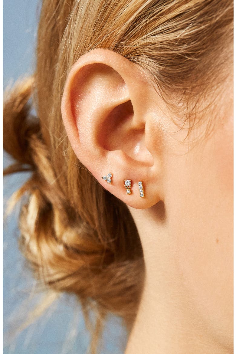 Lottie Set of 3 18K Gold Vermeil Stud Earrings, Alternate, color, GOLD