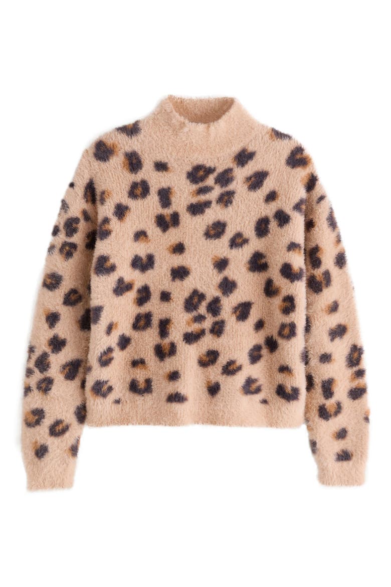 Kids' Leopard Print Knit Sweater, Main, color, NEUTRAL