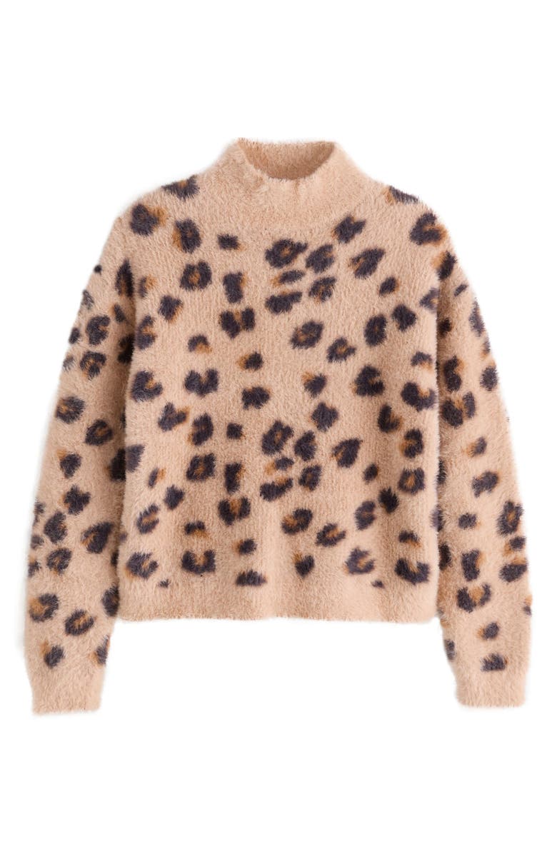 NEXT Kids' Leopard Print Knit Sweater, Main, color, Neutral