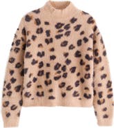 NEXT Kids' Leopard Print Knit Sweater