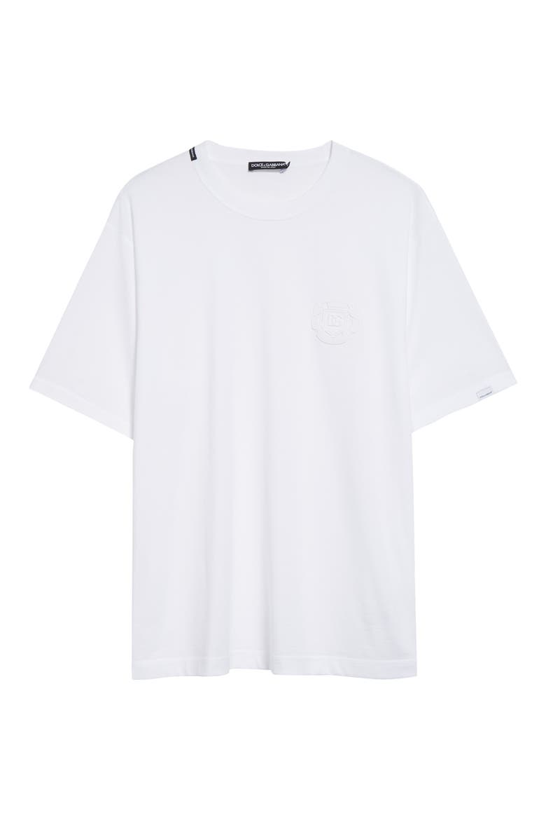 Logo Crest Cotton Jersey Crewneck T-Shirt, Alternate, color, BIANCO OTTICO