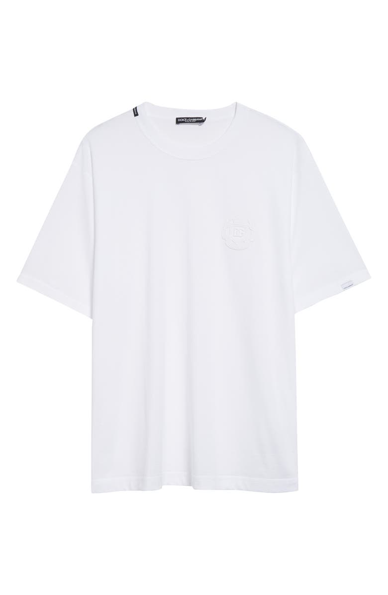 Dolce&Gabbana Logo Crest Cotton Jersey Crewneck T-Shirt, Alternate, color, W0800 Bianco Ottico