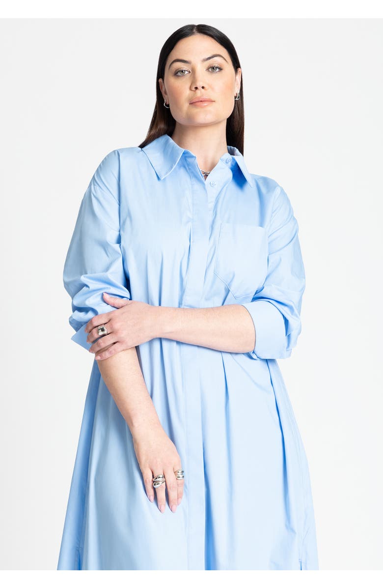 ELOQUII Collared Maxi Shirt Dress, Alternate, color, Open Air