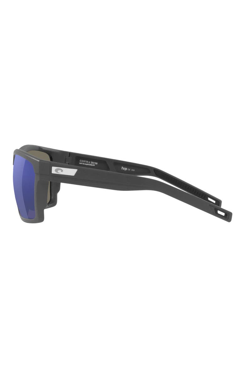 Pargo 61mm Mirrored Polarized Square Sunglasses, Alternate, color, DARK GREY
