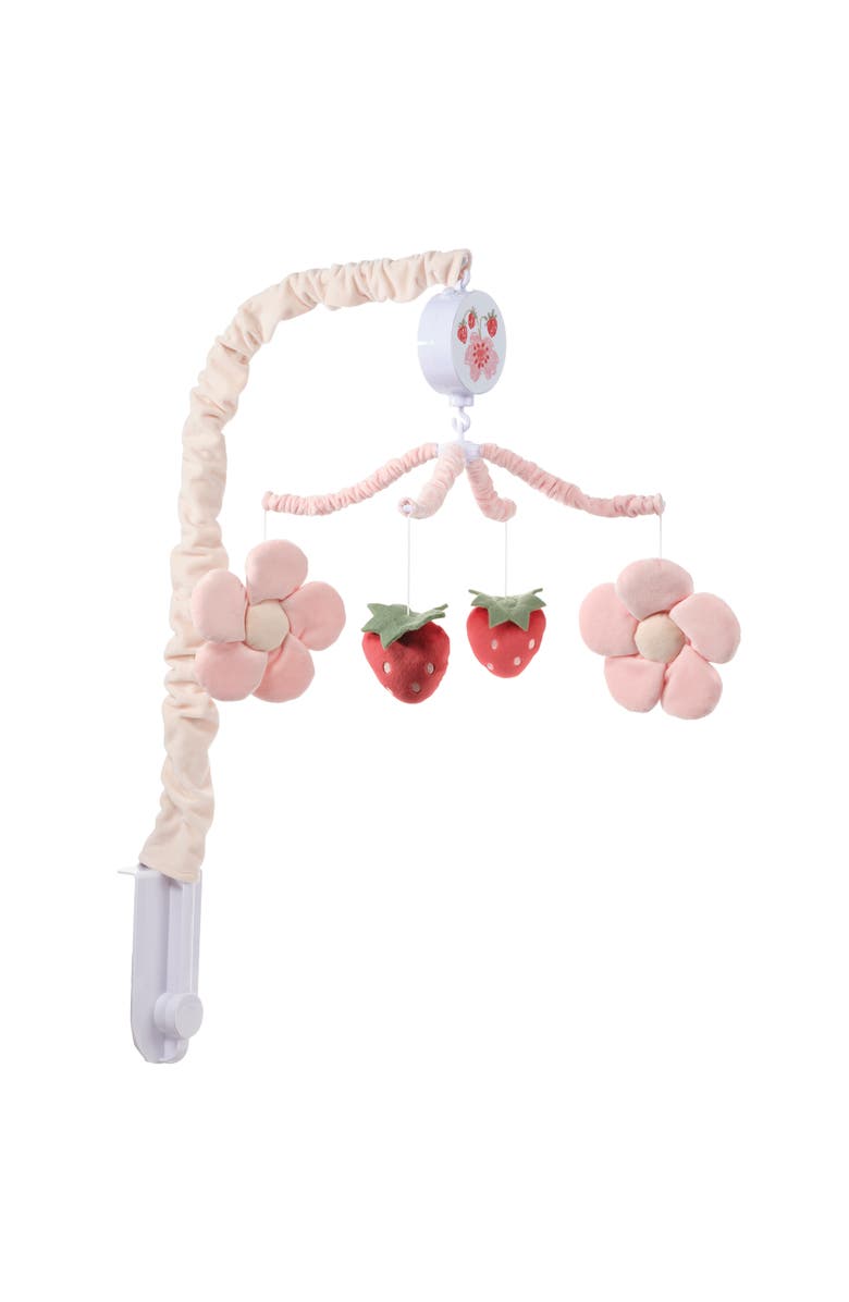 Bedtime Originals Flower Power Strawberry Musical Baby Crib Mobile Soother Toy, Alternate, color, Pink