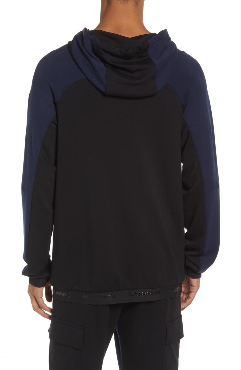 KARL LAGERFELD PARIS Karl Lagerfeld Colorblock Hoodie, Alternate, color, 